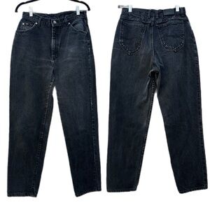 Vintage Lee Classic faded Black tapered high-rise Denim Jeans size 12M 29” waist